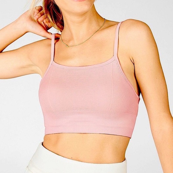 Fabletics Kinsley Cloud Seamless Midi Bralette in Pink - Picture 1 of 1